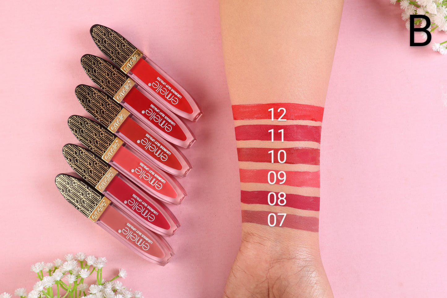 EMELIE Matte Gloss Long Lasting & Waterproof (Pack of 6) (3 Setting) (A)(B)(C) ITEM NO_F02