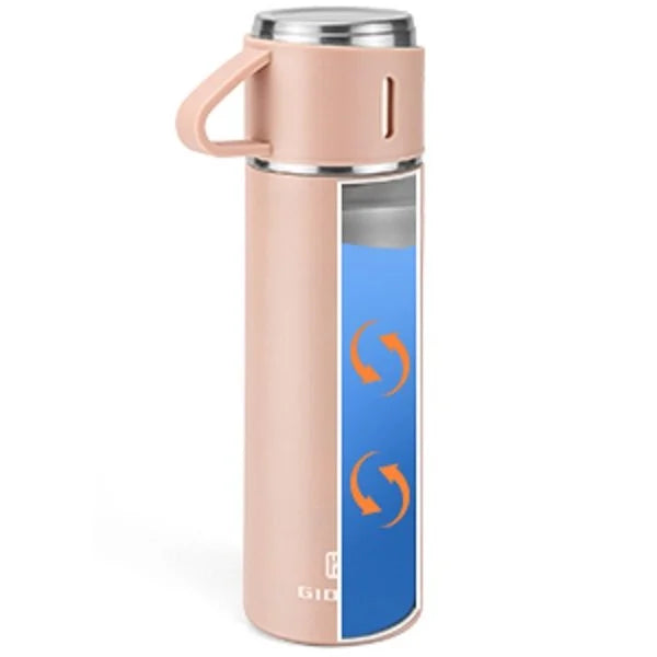 Stainless Steel Vacuum Flaskk Bottle with 3 Extra Glasses and 🎁 Gift Box