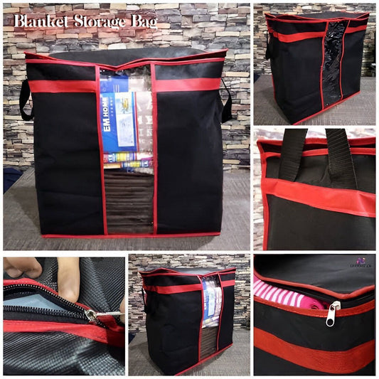 Black Storage Blanket Bag Organizer (Good Quality)