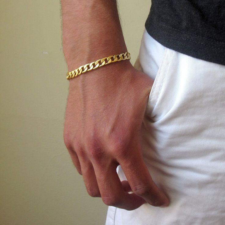 Italian Golden Chain Gents Bracelet