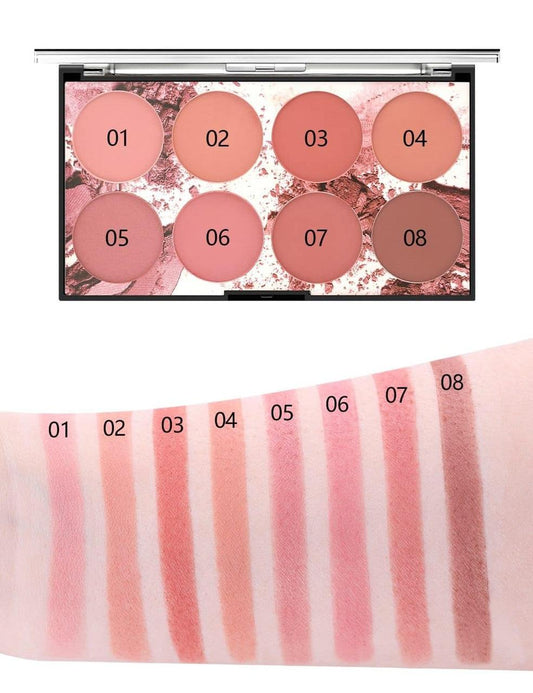 MISS ROSE Matte Blushon 8 Colours Palatte