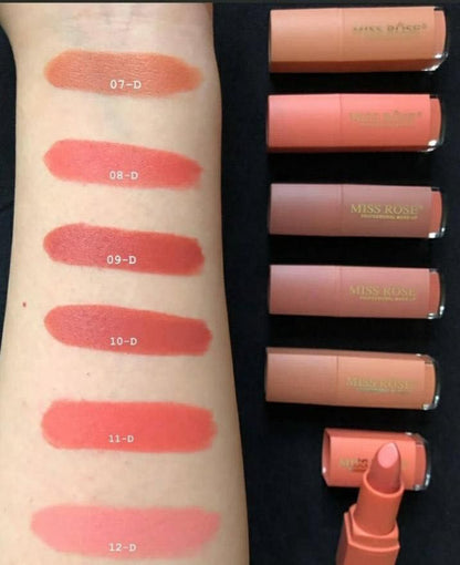 Miss Rose Matte Lipstick 6pcs Set