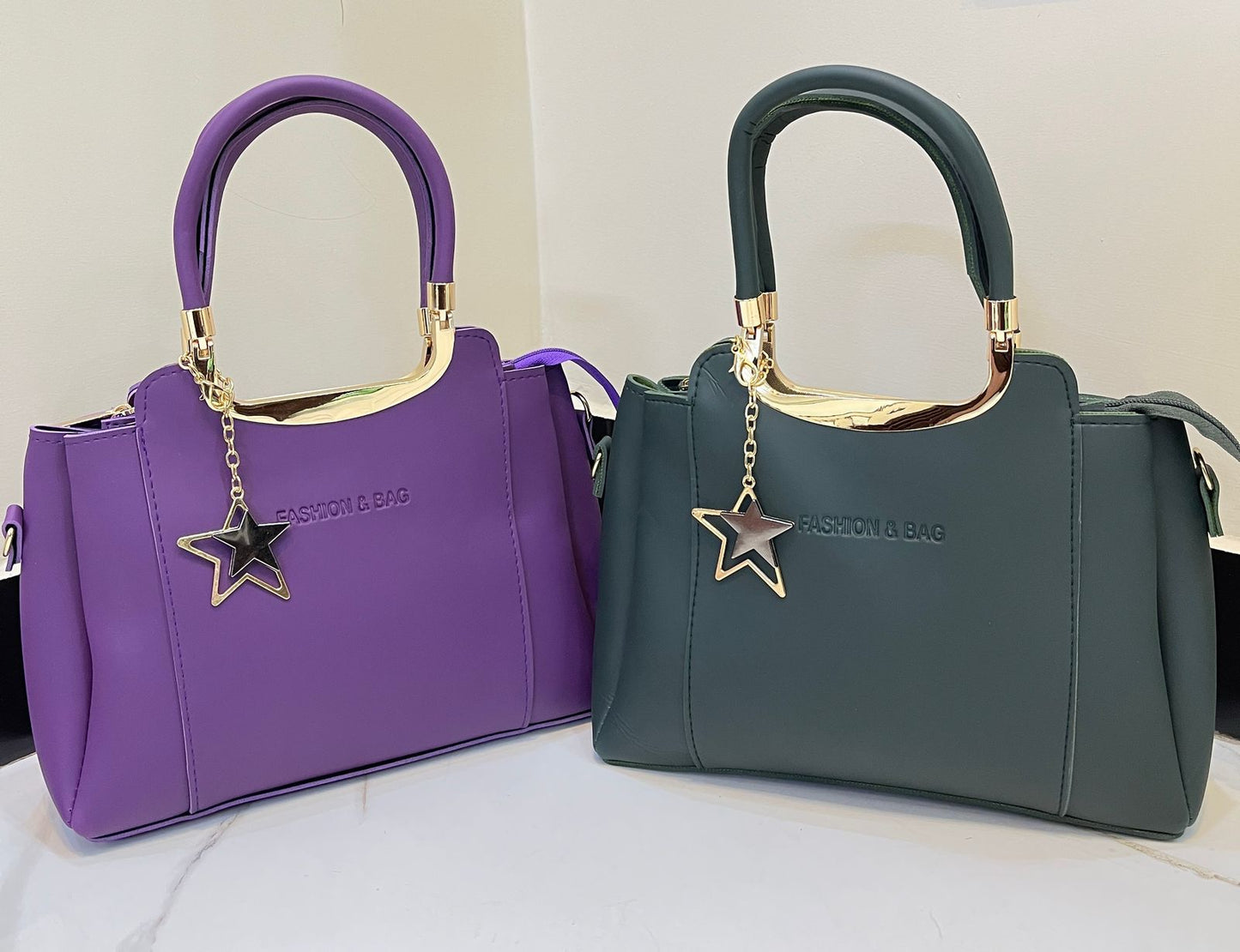 Brand fashion High Quality Cynthetic Leather Bags With Long Belt Imported Keychain 10 Beautiful Colours