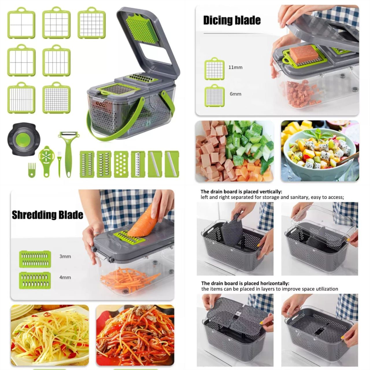 22 in 1 Vegetable Cutter 22 Pcs Multifunctional Food Chopper