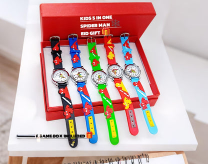 PACK of 5 WATCHES SET Eid Collection Kid` Cartoon Character Watch Different Cartoon Characters