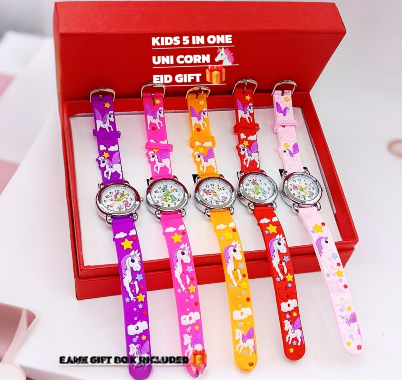 PACK of 5 WATCHES SET Eid Collection Kid` Cartoon Character Watch Different Cartoon Characters