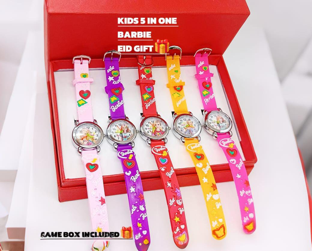 PACK of 5 WATCHES SET Eid Collection Kid` Cartoon Character Watch Different Cartoon Characters