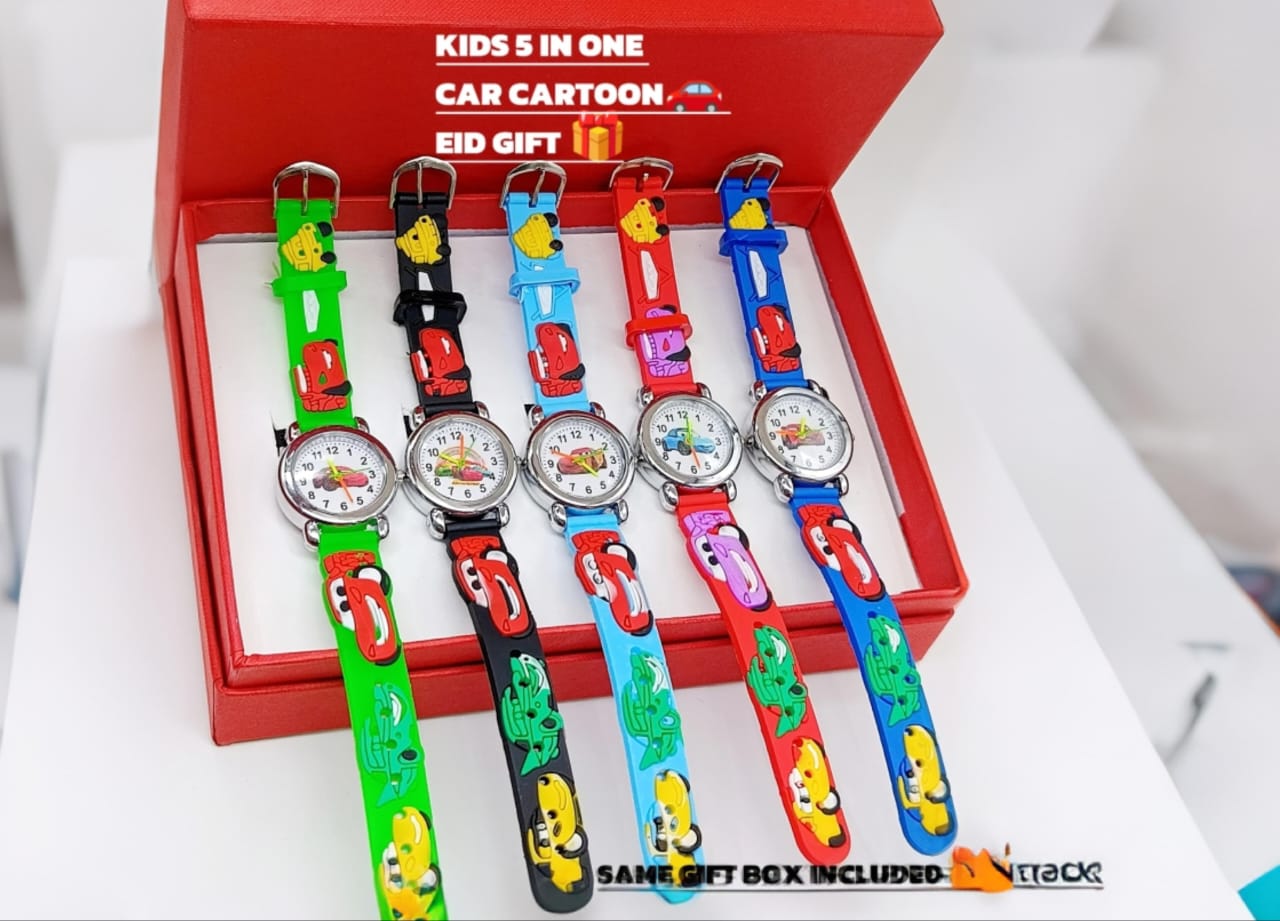 PACK of 5 WATCHES SET Eid Collection Kid` Cartoon Character Watch Different Cartoon Characters