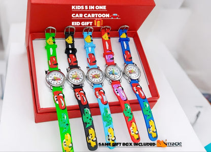 PACK of 5 WATCHES SET Eid Collection Kid` Cartoon Character Watch Different Cartoon Characters