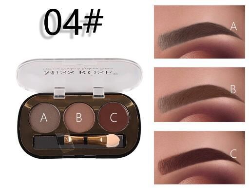 Miss Rose 3 Color Eyebrow Kit Makeup Palette Tattoo Eyebrow Gel Powder Long-lasting Eye Brow Natural 3d Make Up Set with makeup Brush