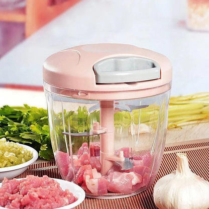 5 Blades Stainless Steel Manual Food Vegetable Chopper