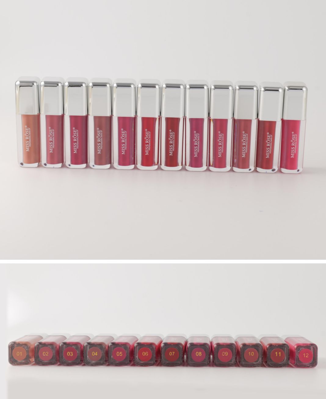 Miss Rose Matte Liquid LipGloss Long Lasting The Crystal Style Story (Pack Of 12)