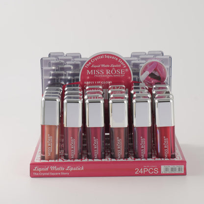 Miss Rose Matte Liquid LipGloss Long Lasting The Crystal Style Story (Pack Of 12)