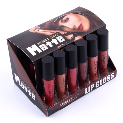 MissRose Matte Finish & LongLasting LipGloss (Pack Of 12)  12 Different Shades