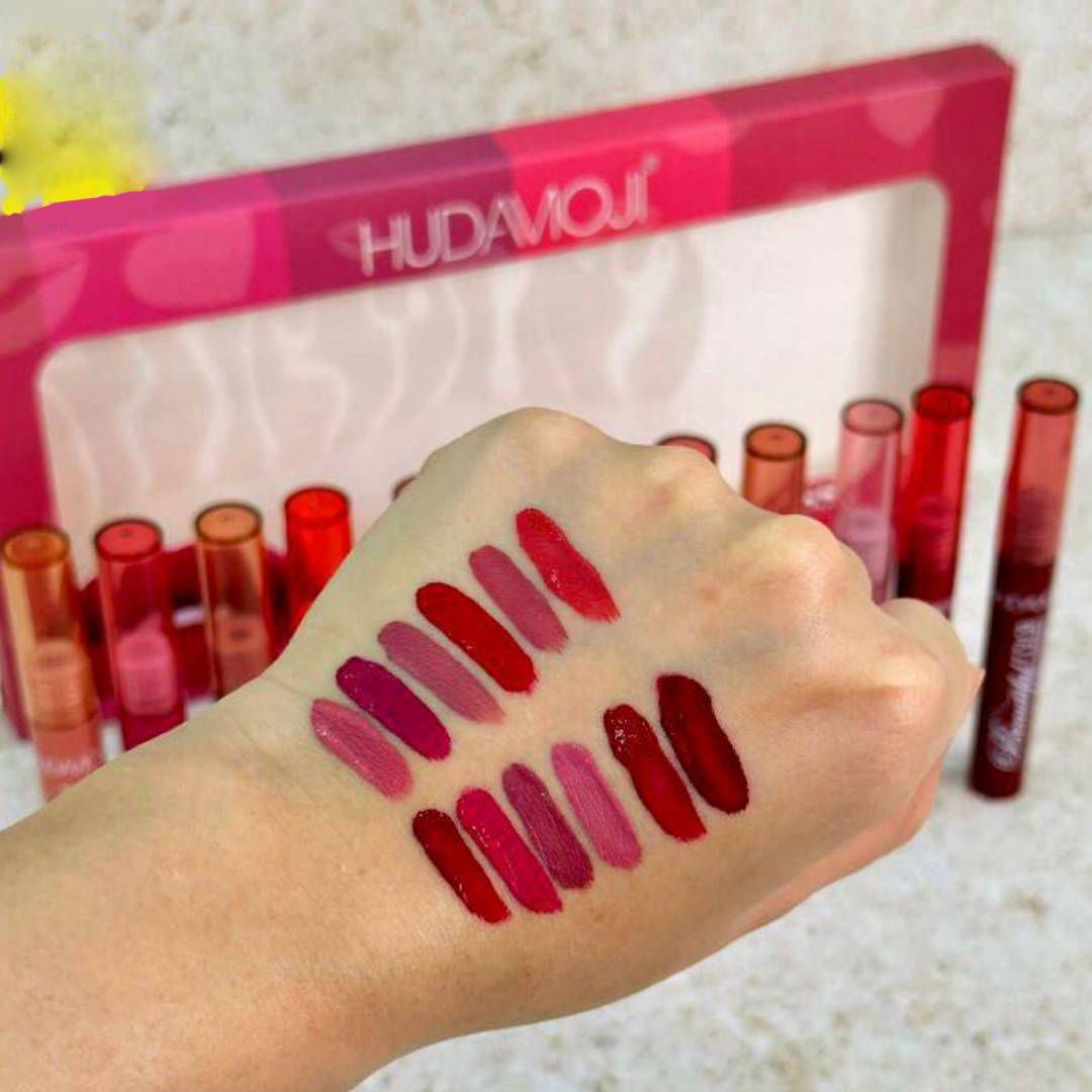 Hudamoji matte lipgloss 12pcs tray