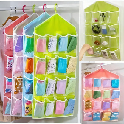 16 Pockets Woven Hanging Organizer (without Hanger) Mix/Random colour