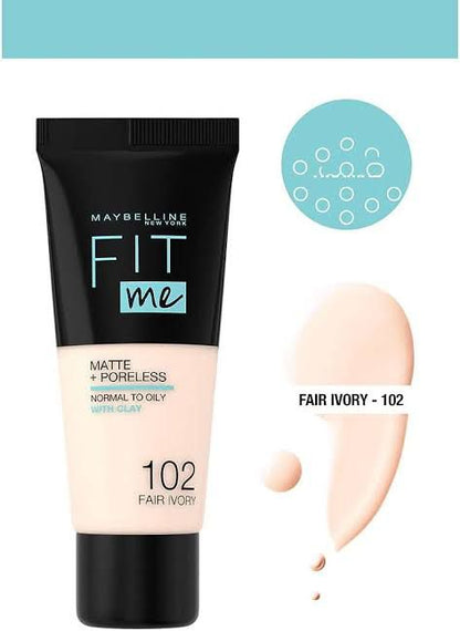 Maybelline fitme foundation tube 3 shades are available  102,104,115 high dupe 30ml