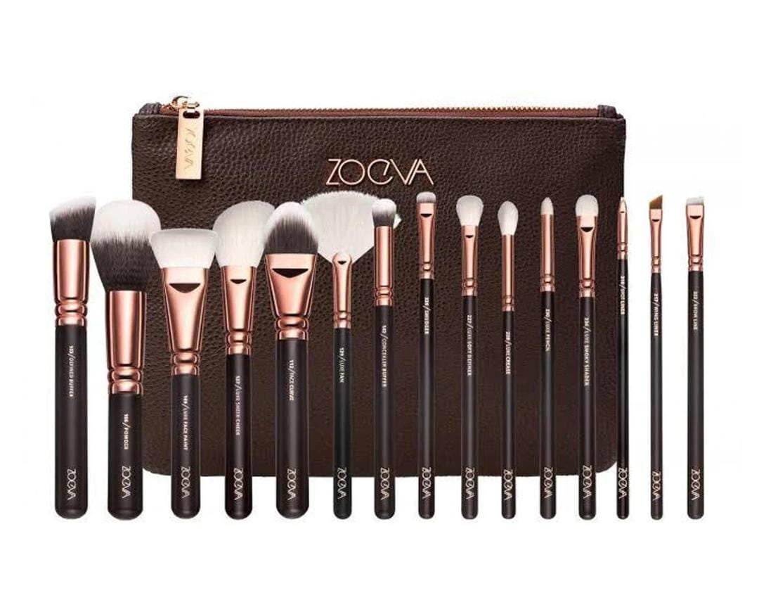 Zoeva Professional Makeup Brushess with Leather Beg 15 Pcs